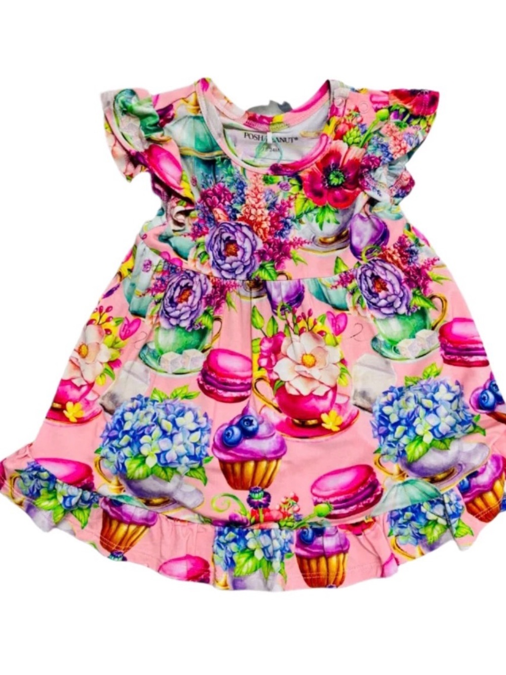 Posh Peanut Bamboo Bodysuit Twirl Dress 12-18 months